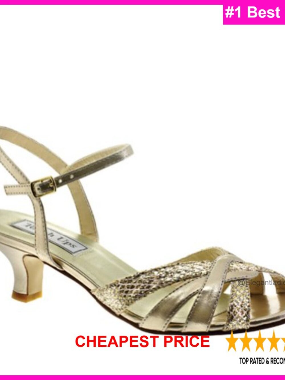 Touch Ups Jane Ankle-Strap Sandal Stacked Wedge Open Toe Formal Prom